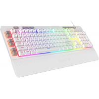 Redragon K512 Shiva RGB Backlit Membrane Multimedia Keys, Linear Mechanical-Feel Switch 6 Extra On-Board Macro Keys Gaming Keyboard, White