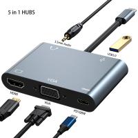 USB-Hubs-5-in-1-Hubs-adapter-Type-C-to-HDMI-VGA-USB3-0-Audio-3-5mm-PD100W-Fast-Charging-Port-USB-C-Hubs-Cable-Adapter-2