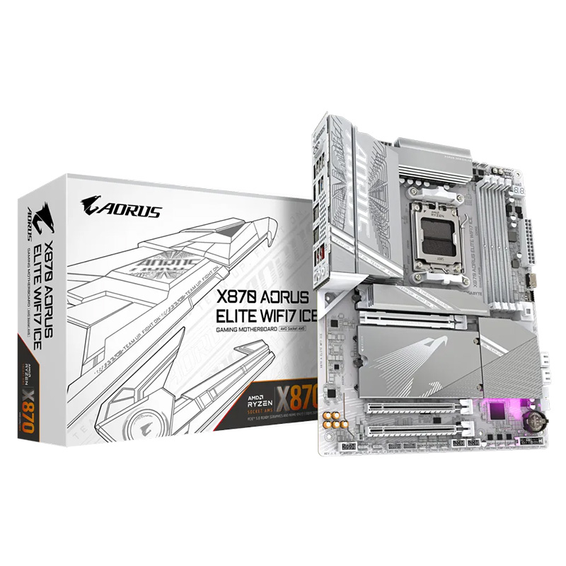 Gigabyte X870 Aorus Elite WiFi7 Ice AM5 ATX Motherboard (X870 A ELITE WF7 ICE)