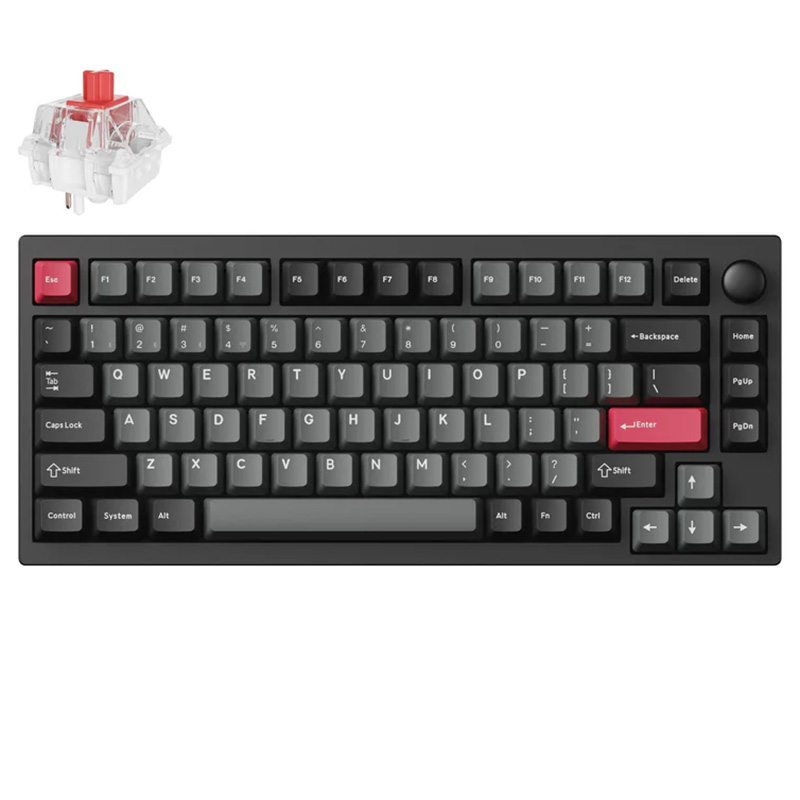 Keychron Lemokey P1 Pro RGB Carbon Black Wireless Mechanical Gaming Keyboard - Super Red Switch (KBKCP1PM1)