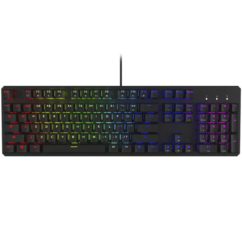 Tecware Phantom 104 RGB Braided USB Wired Mechanical Gaming Full Size Keyboard Outemu Red Switch