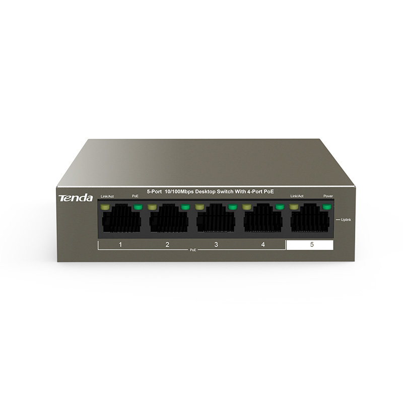 Tenda 5-port 10/100Mbps with 4-port PoE+ Desktop Switch (TEF1105P-4-63W) - OPENED BOX 78312