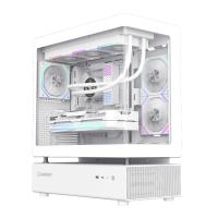 Gamemax ATX white GAMING Case,Support BTF, 6x ARGB fan 