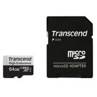 Transcend 64GB High Endurance U1 Micro SD Card with Adapter (TS64GUSD350V)