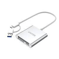 Unitek-3-Port-USB-3-0-Memory-Card-Reader-with-USB-C-Adapter-Silver-UTY9313D-2