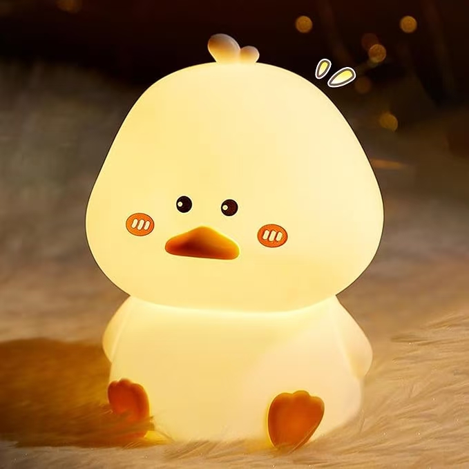 Silicone Duck Night Lamp Touch Color Changing Rechargeable Kids Night Light LED Cute Duck Night Light Lamp