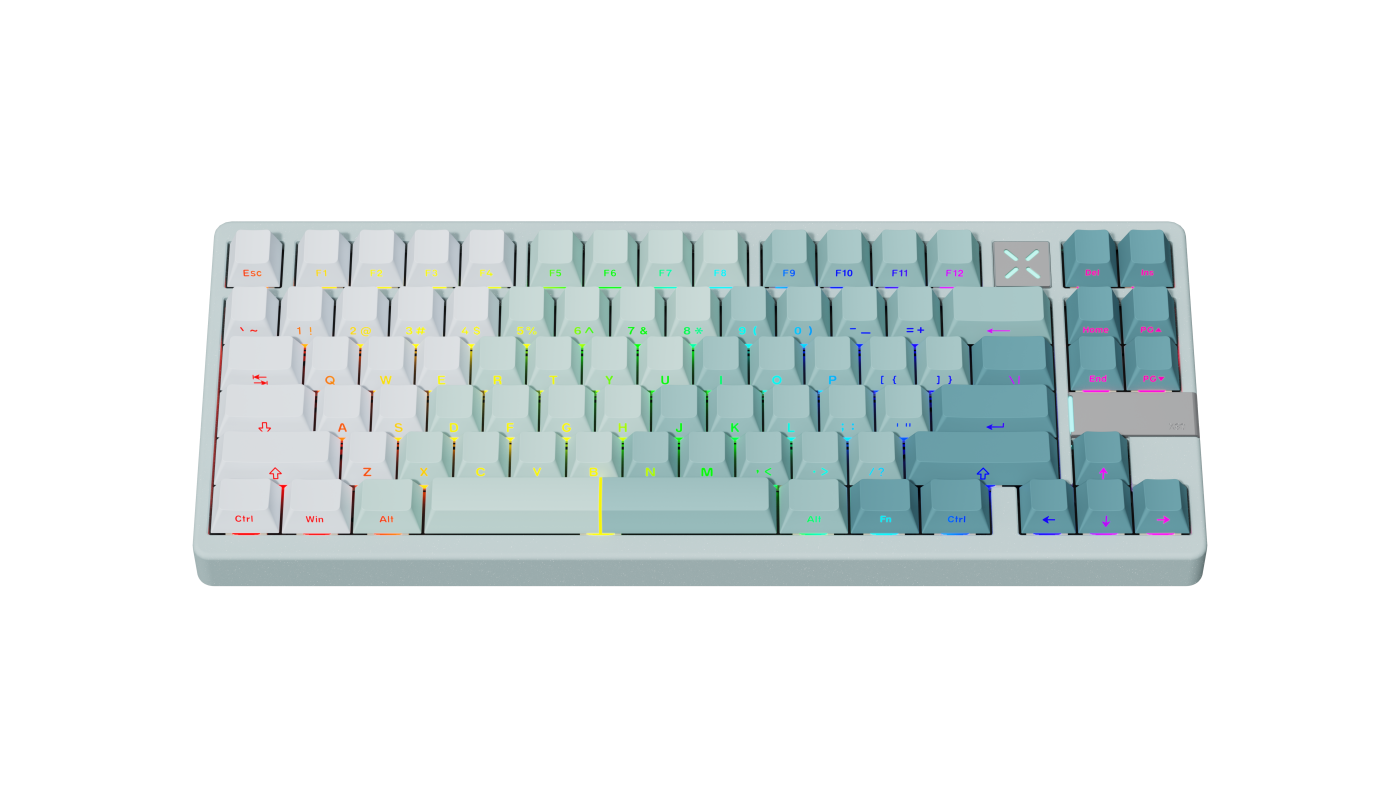 BEE WITH T&I X80 Max Mechanical Keyboard Aluminum Alloy Customized Tri-Mode Keyboard Bluetooth/Wired/2.4g X80 Max Cyan