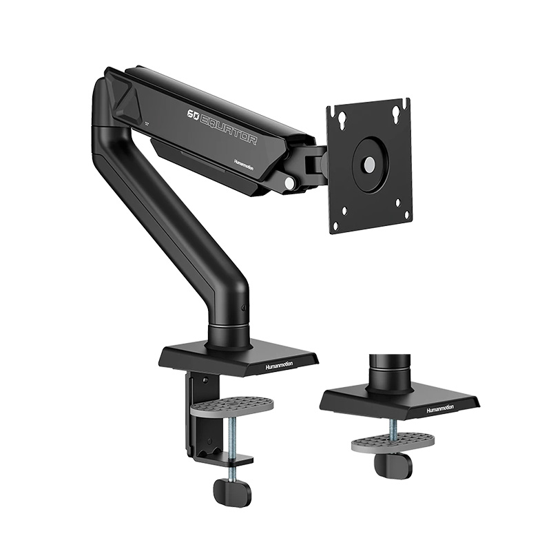 Humanmotion Single Screen Aluminum Steel Monitor Arm for up to 17in-32in 2-9kg - Matte Black (T6-1D)