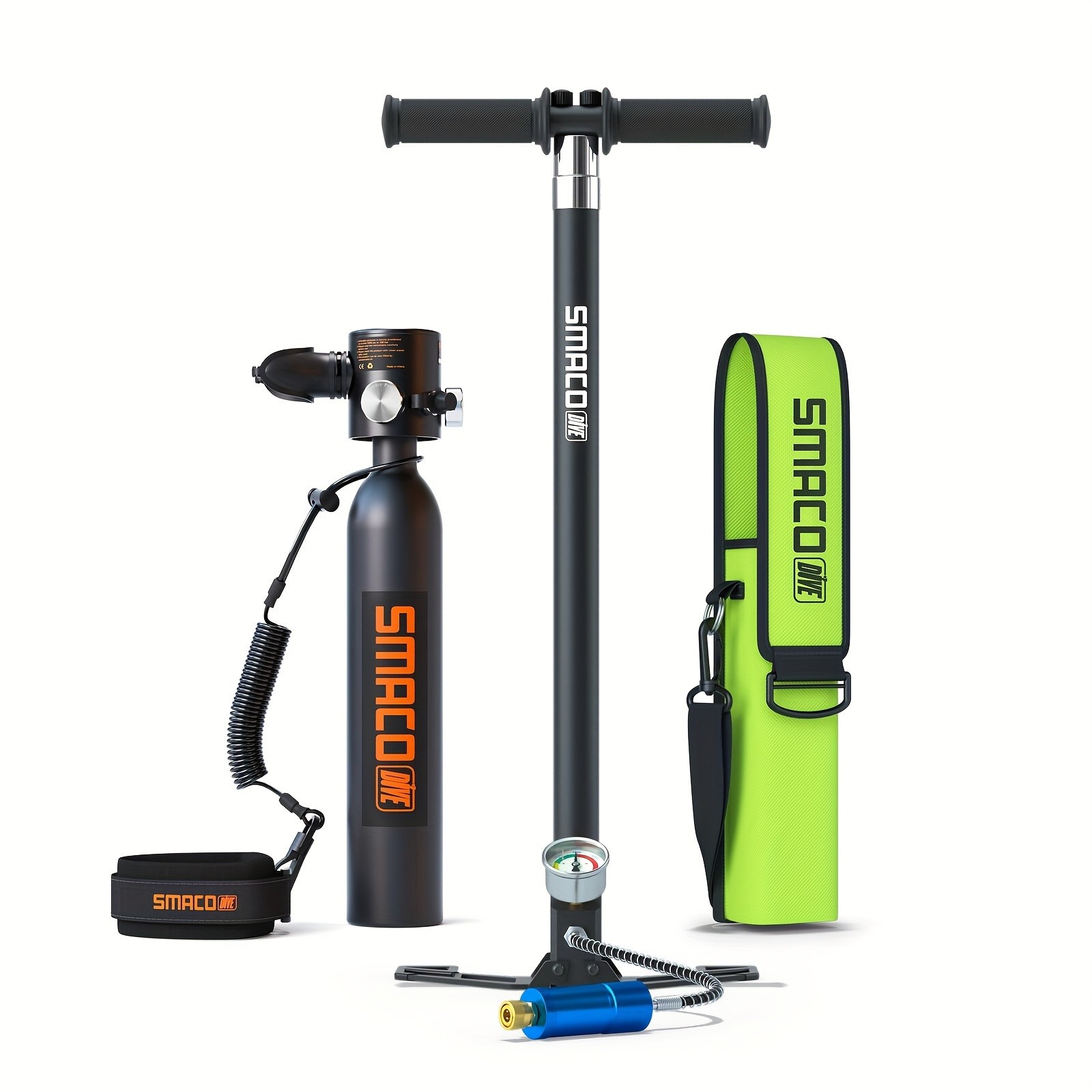 SMACO S300P-BLACK 0.5L Diving Set is an easy to carry and reusable essential gift for emergency rescue, snorkeling, and recreational diving