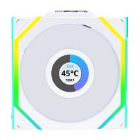 Lian Li Uni Fan 120mm SL Wireless Reverse Blade ARGB 4-Pin PWM White Fan with 1.6in LCD Display (12RSLLCD1W1W)