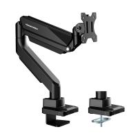 Humanmotion Single Screen Heavy Duty Epic Gas Spring Aluminum Steel Monitor Arm for up to 17in-49in 1-18kg - Matte Black (T9-1B)