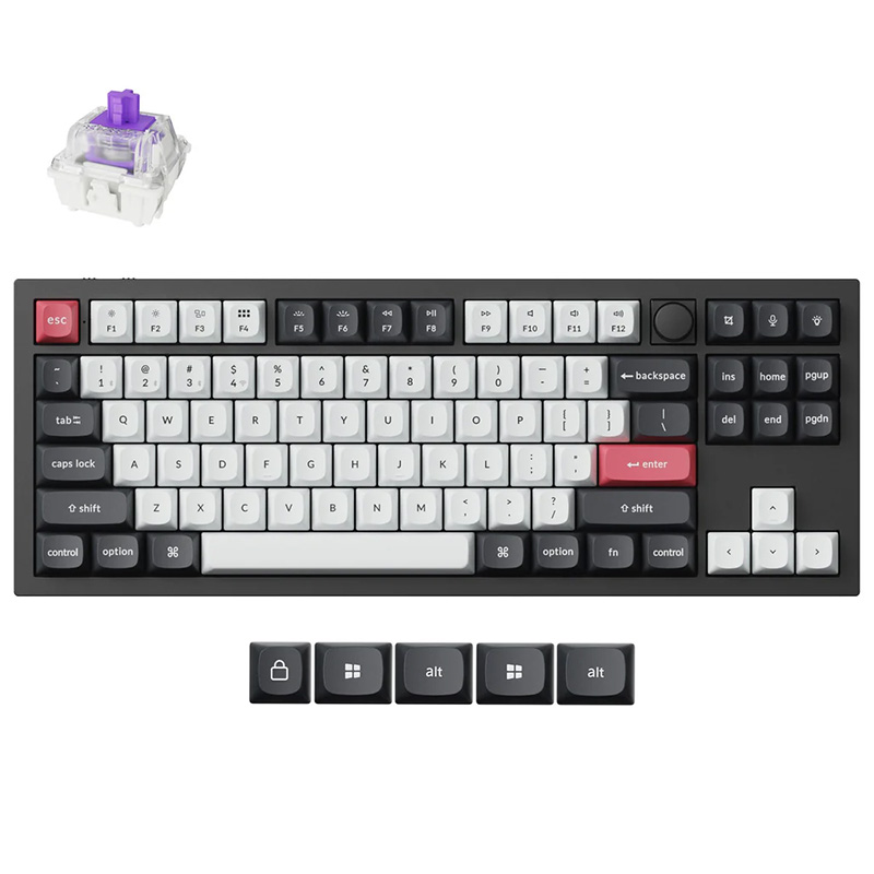 Keychron Q3 HE QMK Wireless Magnetic Custom Keyboard Hall Effect Gateron Double-Rail Nebula Switch - Black (KBKCQ3HM1)