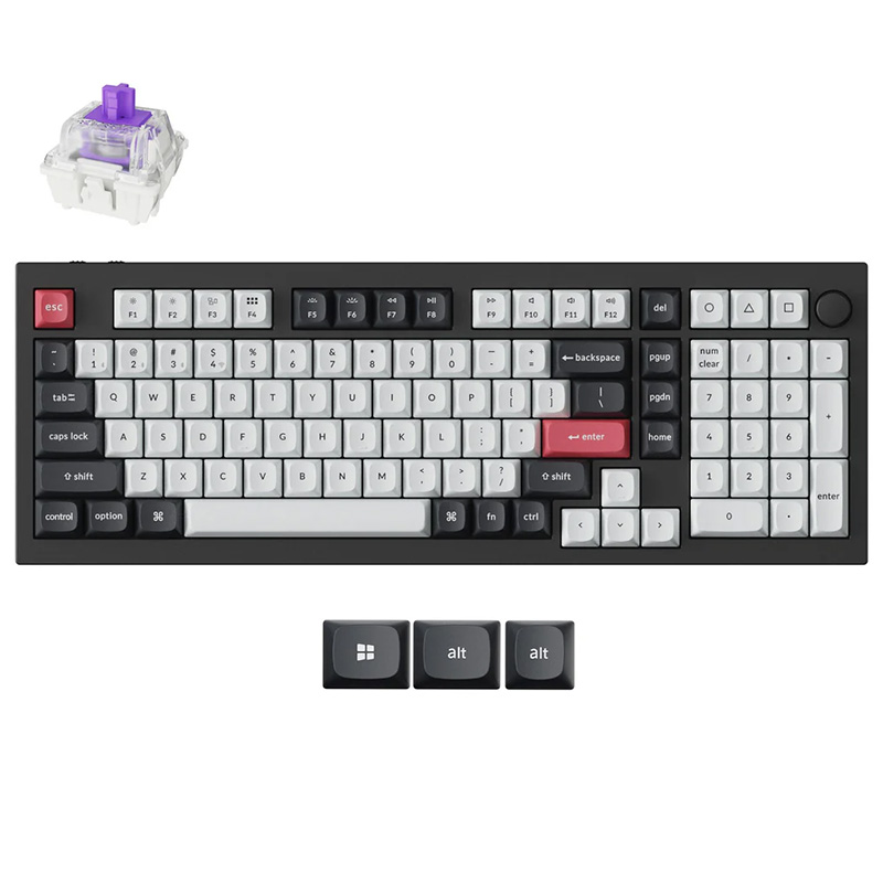 Keychron Q5 HE QMK Wireless Magnetic Nebula Switch Custom Keyboard with Knob - Carbon Black (KBKCQ5HM1)