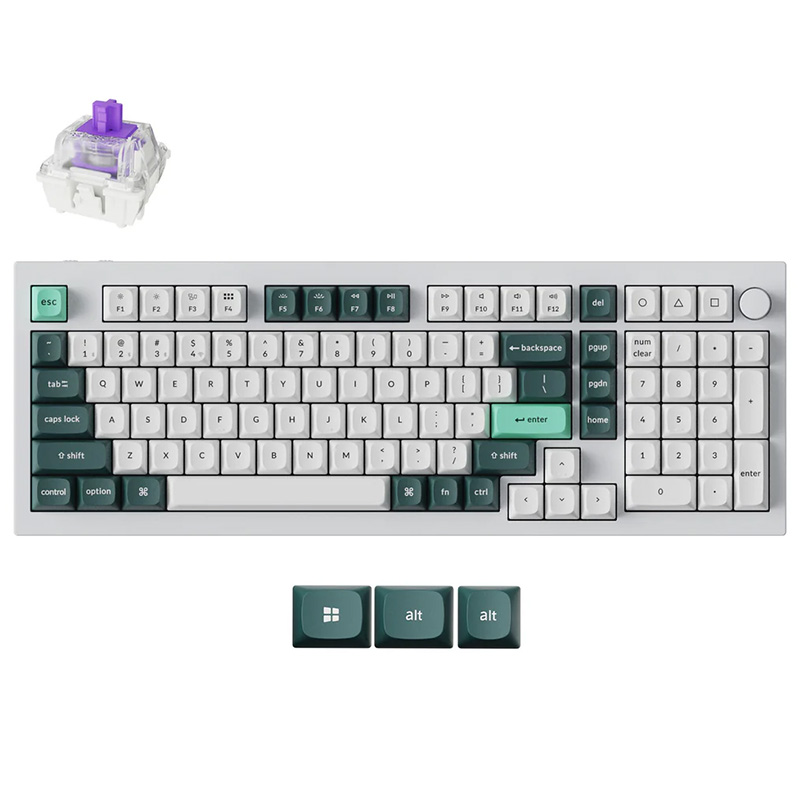 Keychron Q5 HE QMK Wireless Magnetic Nebula Switch Wireless Keyboard with Knob - Shell White (KBKCQ5HP1)