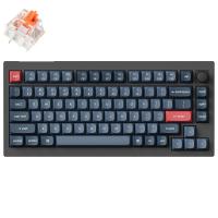 Keychron V1 Max QMK Wireless Mechanical Keyboard Hot-Swap RGB Backlight Silent Red Switch - Black (KBKCV1MD6)