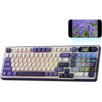 RK ROYAL KLUDGE Mechanical Keyboard S98, RGB, 2.4Ghz/BT/Wired, Misty Rain Switches, White, Mixed Color