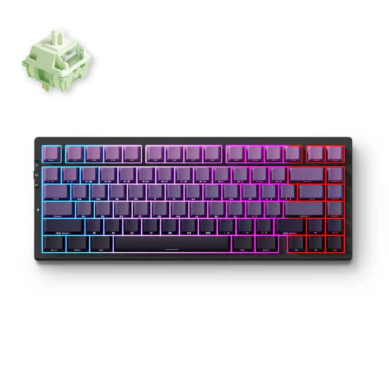 MCHOSE G75 Pro 75% Layout Hot-Swap Wireless Mechanical Keyboard Matcha Latte Switch - Black Purple Gradient (KBMCG7519)