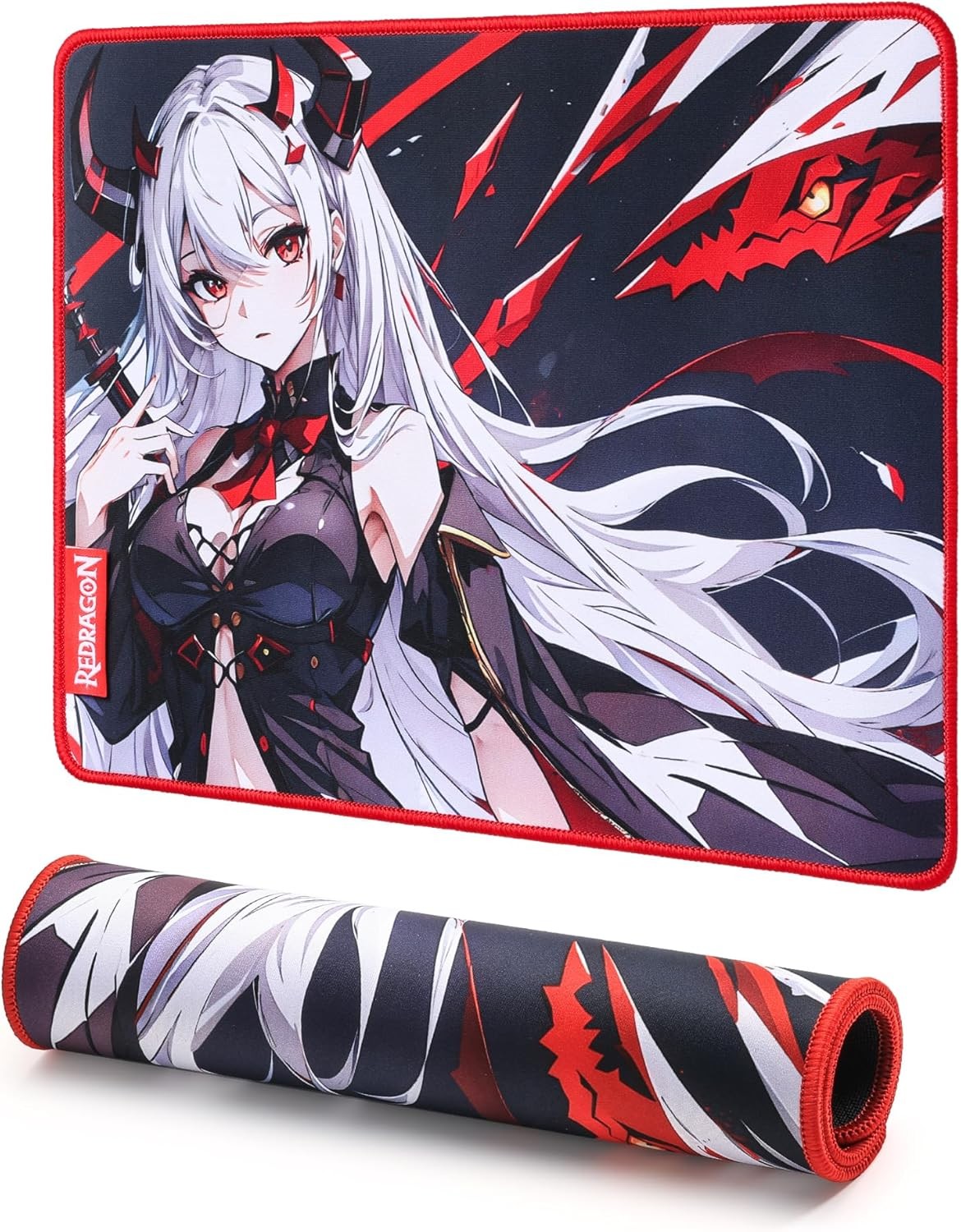 Redragon EISA P047S Anime Gaming Mouse Pad - Smooth Lycra Surface, Anti-Slip Rubber Base, Spill-Resistant, Durable 5mm Thick Design, 13 x 10 inches