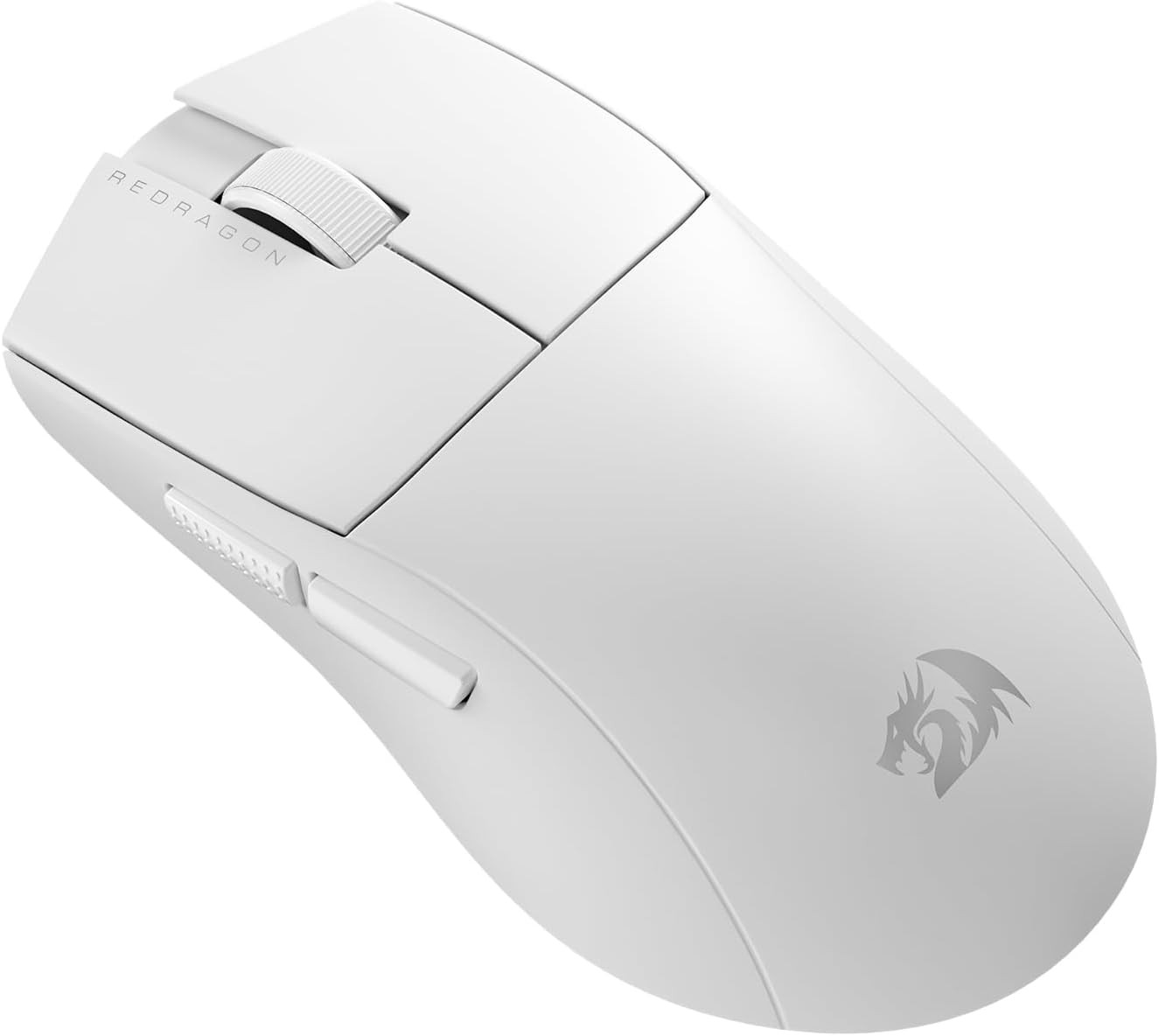 Redragon M916 STD 3-Mode Wireless Gaming Mouse 49G Ultra-Light 24K DPI Mice,Ergonomic Natural Grip Build, Full Programmable Buttons,white