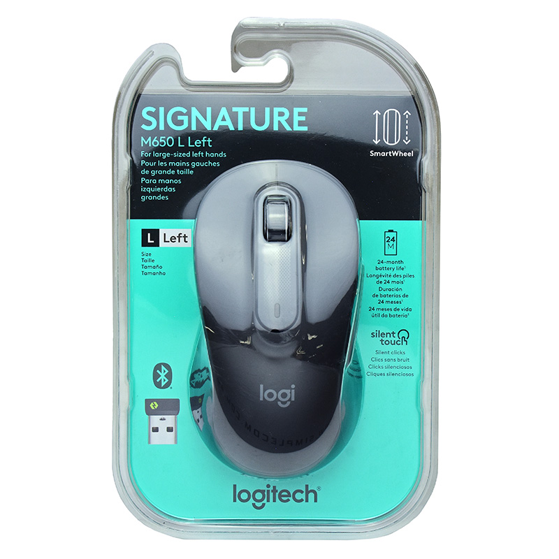 Logitech Signature M650 L Left Hand Wireless Mouse - Graphite (910-006234)