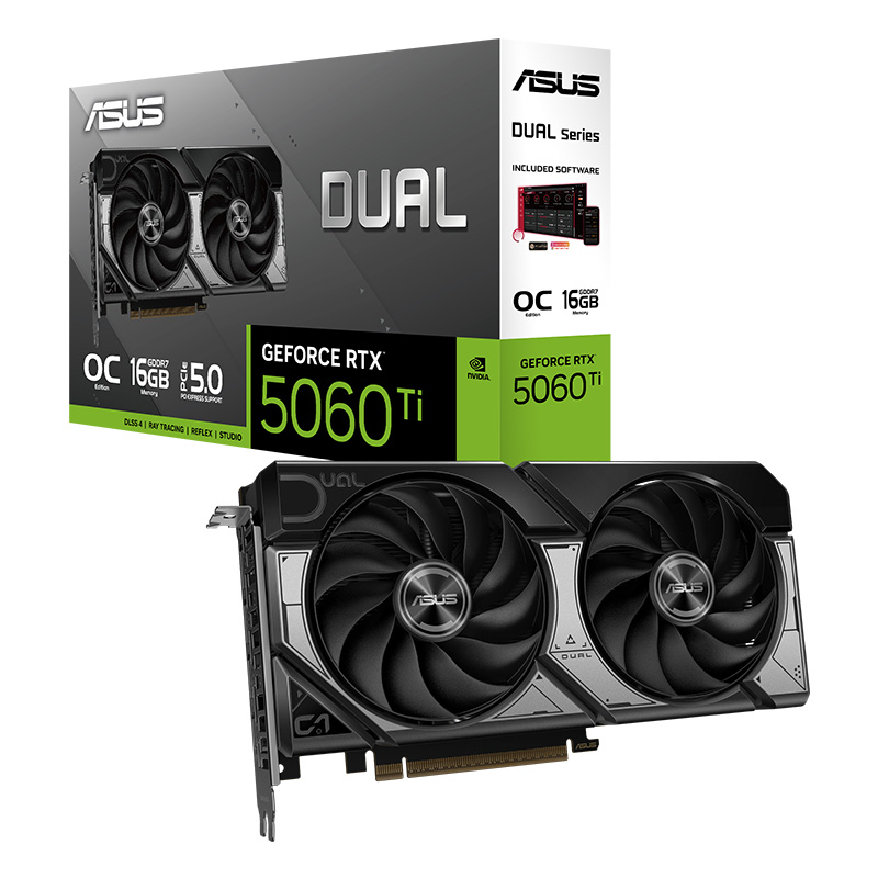 Asus Dual GeForce RTX 5060 Ti O16G Graphics Card (DUAL-RTX5060TI-O16G)