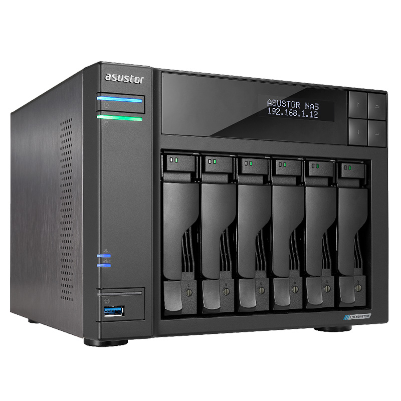 Asustor Lockerstor 6 Gen2 Intel Celeron N5105 Quad Core Jasper Lake 2.0 GHz 8GB RAM Tower NAS (AS6706T)