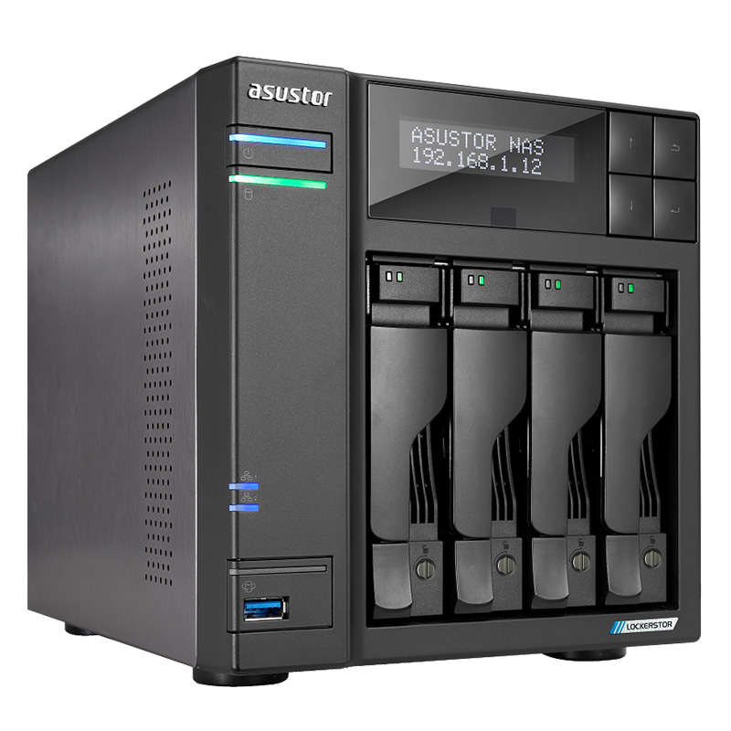 Asustor Lockerstor Gen2 Intel Celeron N5105 Quad-Core Jasper Lake 2.0 GHz 4GB RAM Tower NAS (AS6704T)