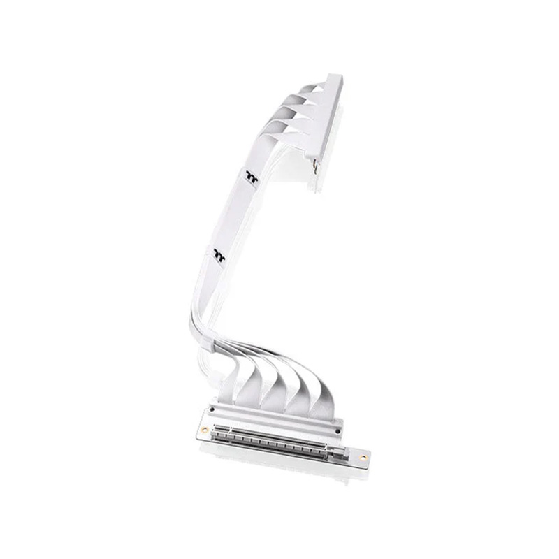 Thermaltake PCI-E 4.0 Dual 90 Degree White Riser Cable - 400mm (AC-077-CO6OTN-C1)