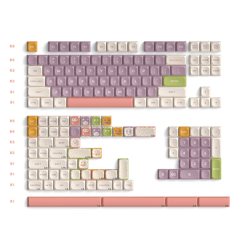 Keytok KDA Sweet Monster Dye-Sub PBT Keycaps - 162pcs Set (KTSWEETMONSTER)
