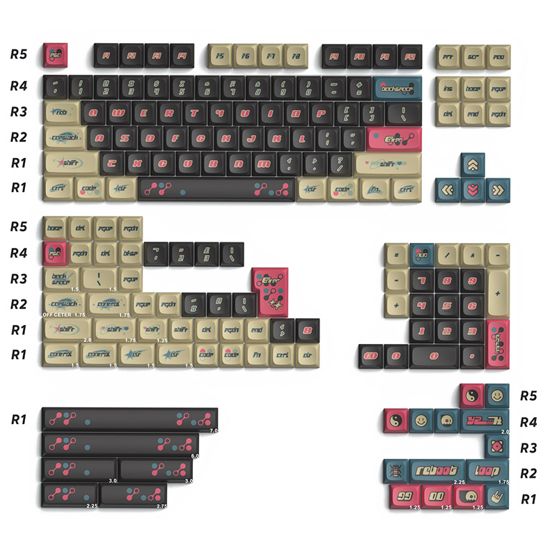 Keytok KDA Y2K Dye-Sub PBT Keycaps - 170pcs Set The Past (KTTHEPAST)