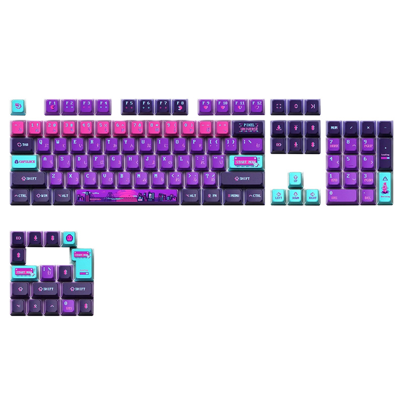 Keytok KOL Pixel Dye-Sub PBT Keycaps - 121pcs Set (KTPIXEL)