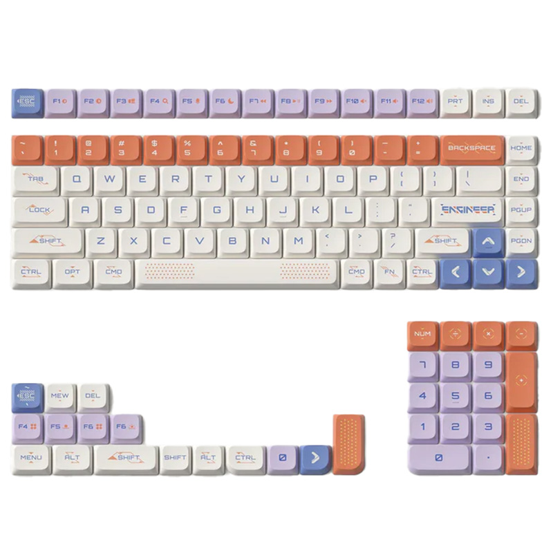 Nuphy x Keytok Low-Profile Space Engineer nSA Dye-sub PBT Keycaps - Bright (KCNPSPACEBRIGHT)