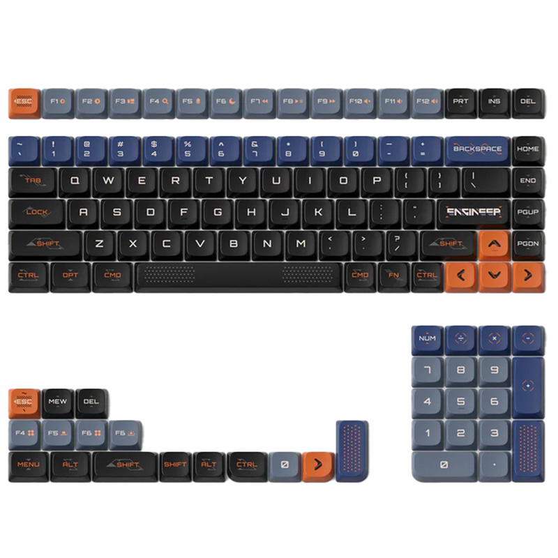 Nuphy x Keytok Low-Profile Space Engineer nSA Dye-sub PBT Keycaps - Dark (KCNPSPACEDARK)