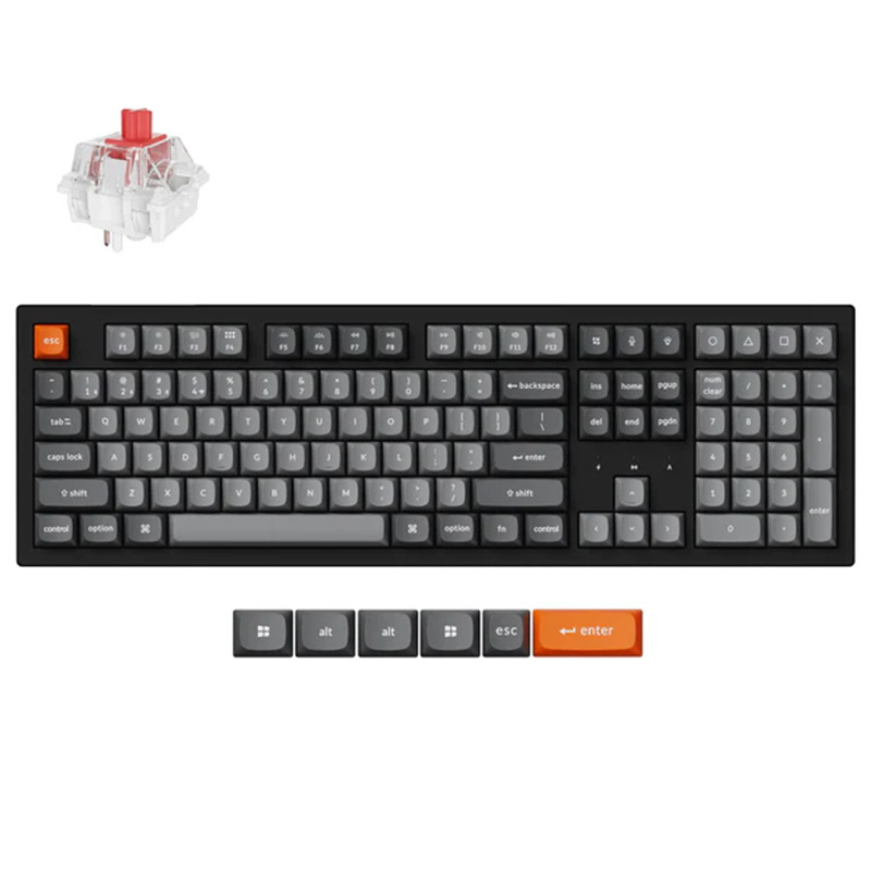 Keychron K10 Max QMK/VIA Hot-Swap RGB-Backlight Wireless Mechanical Keyboard - Super Red Switch (KBKCK10MH1)