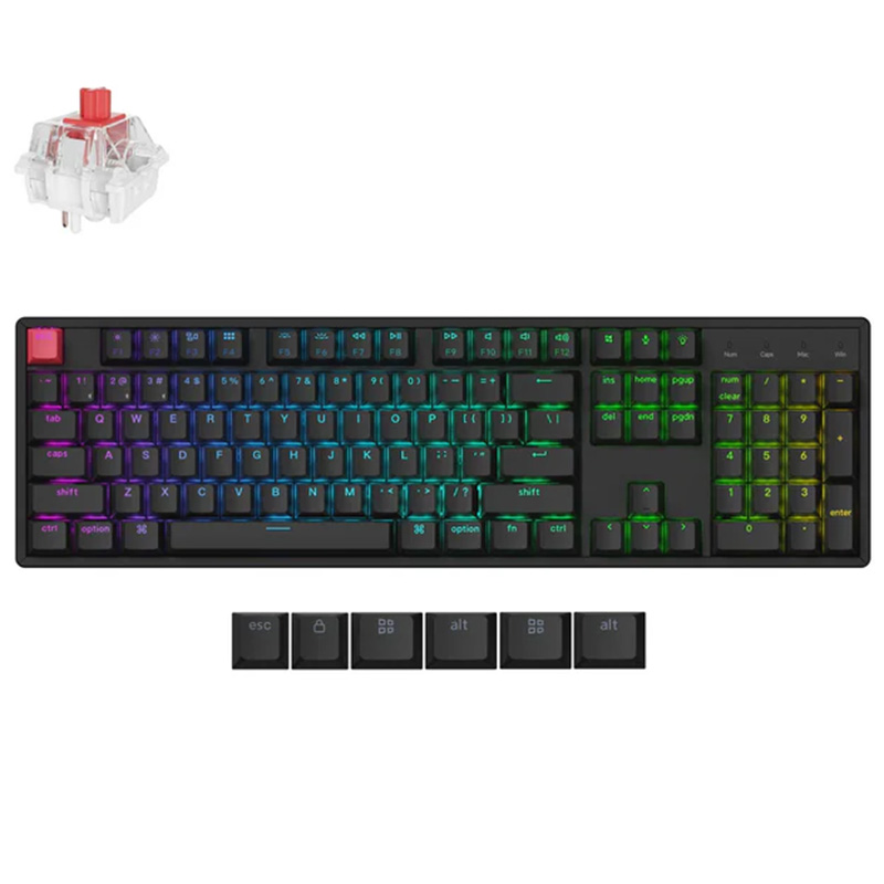 Keychron K10v2 Hot Swappable Wireless Mechanical Keyboard RGB Backlit Aluminium Frame - Keychron Super Red Switch (KBKCK10XJ1)