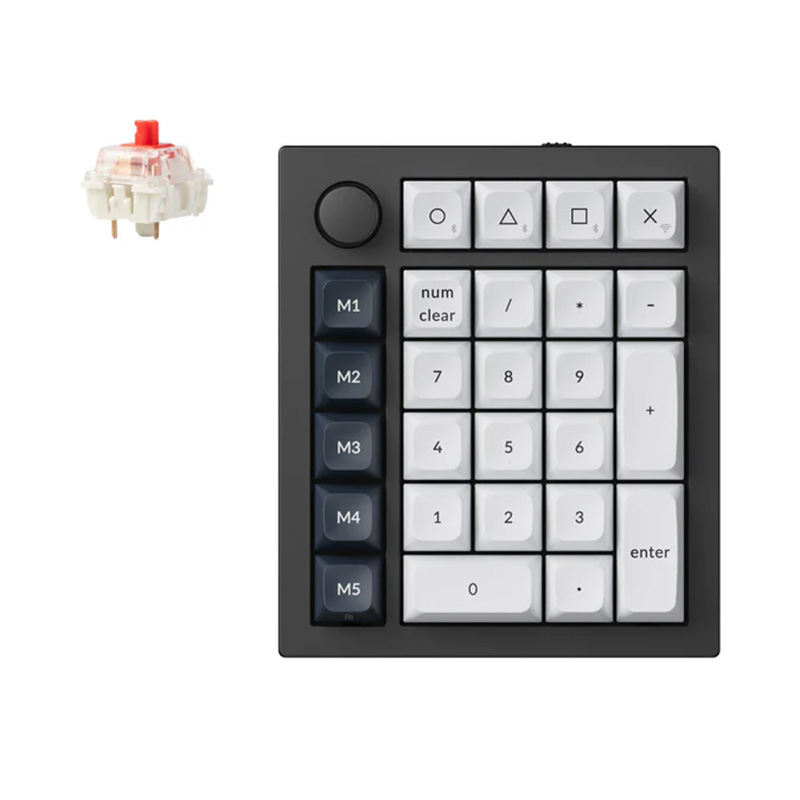 Keychron Q0 Max QMK/VIA Custom Wireless Number Pad Fully Assembled Knob Version Black - Gateron Jupiter Red Switches (KBKCQ0MM1)