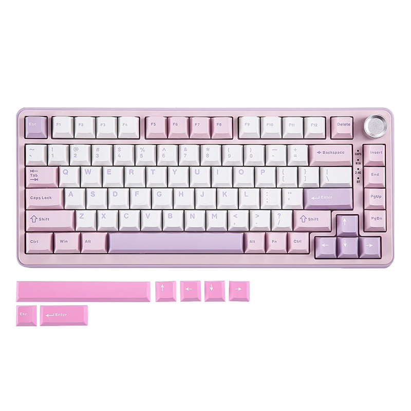 YUNZII B75 Pro Gasket Tri-Mode Hot-Swap Wireless Mechanical Keyboard Milk Switch - Purple (KBYZB75PPLMK)