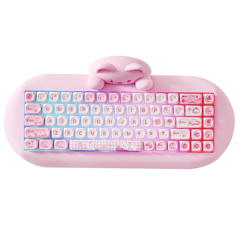YUNZII C68 Meow Tri-Mode Hot-Swap Hi-Fi Wireless Mechanical Keyboard Milk Switch - Pink (KBYZC68PKMK)