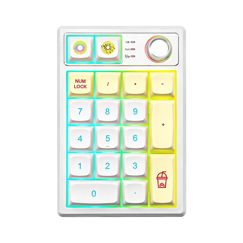YUNZII YZ19 Gasket Wireless Mechanical Knob Numeric Keypad Num Pad Gateron Brown Switch - Macaron (KBYZYZ19MCBW)