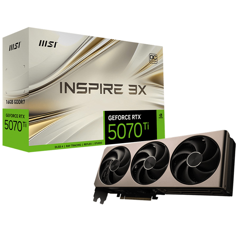 MSI GeForce RTX 5070 Ti Inspire 3X OC 16G Graphics Card (RTX 5070 TI 16G INSPIRE 3X OC)