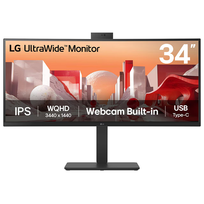 LG UltraWide 34in WQHD IPS Curved USB-C Webcam Monitor (34BA85QE-B)