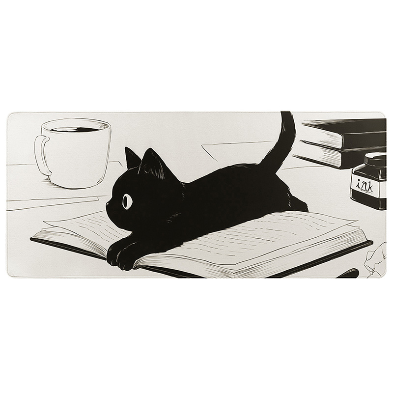 YUNZII Keynovo Desk Mat 900x400x3mm Cat Mousepad - Book Cat (MPYZBOOK)