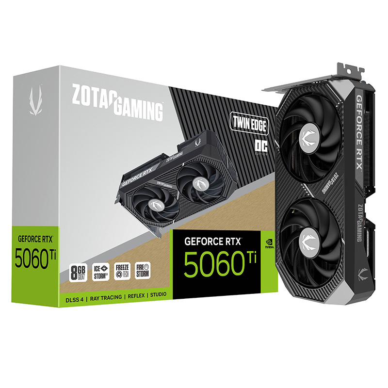 Zotac Gaming GeForce RTX 5060 Ti 8GB Twin Edge OC GDDR7 Graphics Card (ZT-B50610H-10M)