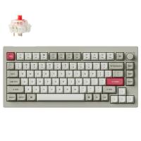 Keychron V1 Max QMK Wireless Mechanical Keyboard Hot-Swap RGB Backlight Red Switch - Retro (KBKCV1MR1)