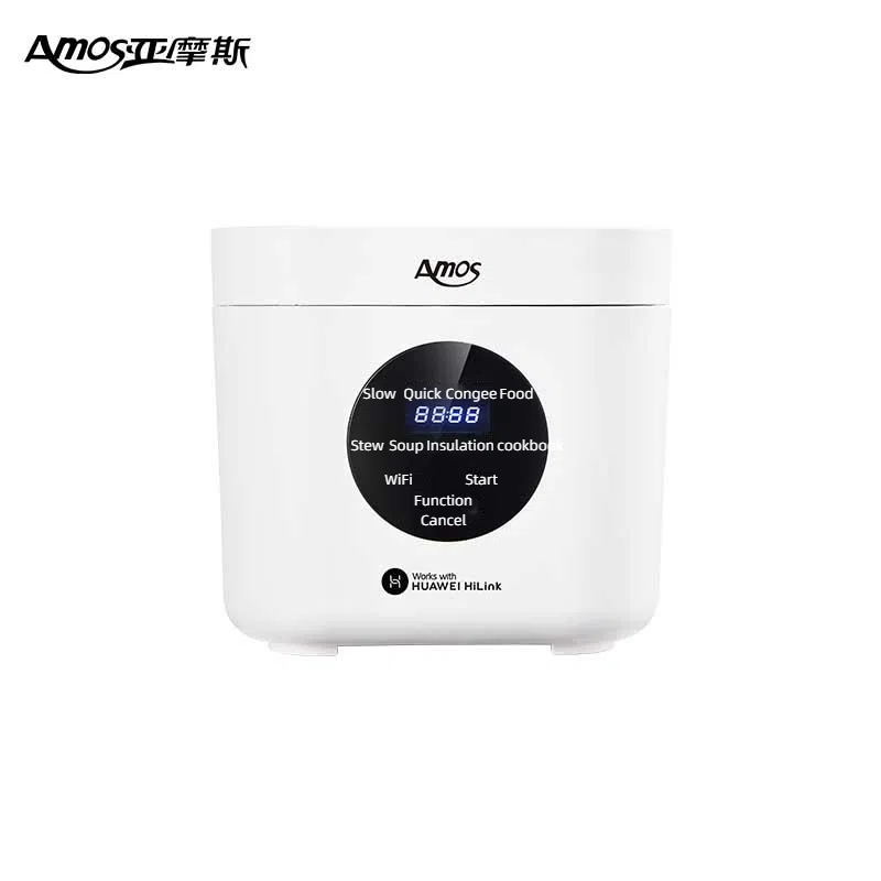 Amos 2L Electric Rice Cooker with Non-Stick Pot, One-Touch Operation, Keep Warm Function, Compact for Small Kitchens - AS-WF20S