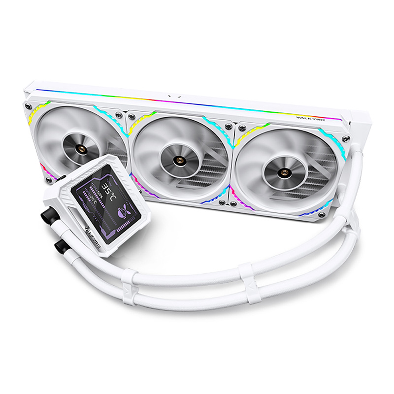 Valkyrie V360 AIO Liquid CPU Cooling with 3.5in LCD Display - Merlin White (VK-V360-Merlin White)