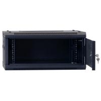 LDR Assembled 4U Hinged Wall Mount Cabinet 600mm x 550mm Glass Door - Black (WB-DS65040NB)
