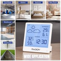 Smart-Home-Raddy-WF-50-Indoor-Outdoor-Thermometer-Hygrometer-Wireless-Weather-Station-Battery-Powered-Temperature-Humidity-Monitor-with-5-0-Display-Weather-6