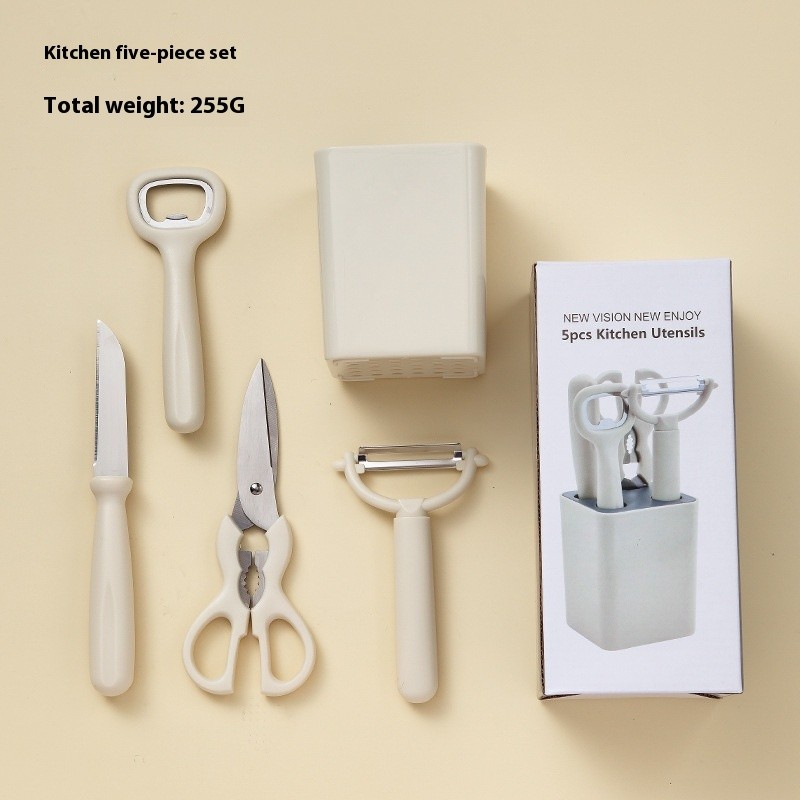 Five-piece set of household kitchen gadgets. Non-slip, easy to hold, convenient for storage, and saves kitchen space.