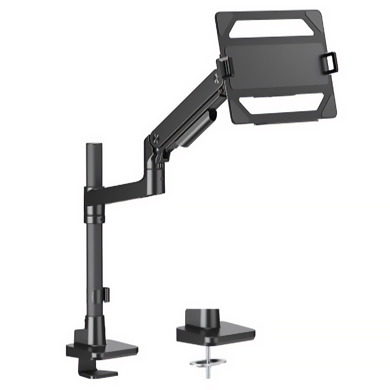 Brateck Pole-Mounted Heavy -Duty Gas Spring Monitor Arm with Laptop Holder for 17in~49in Monitors (MABT-LDT81C012PML-B)
